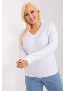 Bluzka plus size z dekoltem w serek biały ze sklepu 5.10.15 w kategorii Bluzki damskie - zdjęcie 169704893