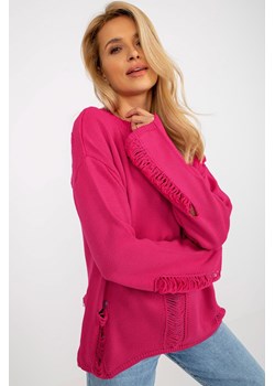 Fuksjowy
damski sweter oversize z dziurami z
wełną ze sklepu 5.10.15 w kategorii Swetry damskie - zdjęcie 169704962