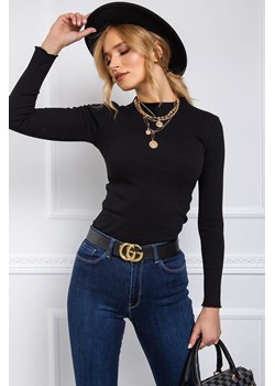 Czarna bluzka damska z długim rękawem RUE PARIS ze sklepu 5.10.15 w kategorii Bluzki damskie - zdjęcie 169705002