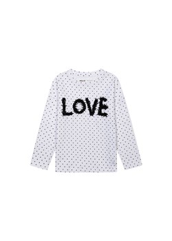 Biała bluzka dziewczęca w kropeczki z napisem LOVE ze sklepu 5.10.15 w kategorii Bluzki dziewczęce - zdjęcie 169705104