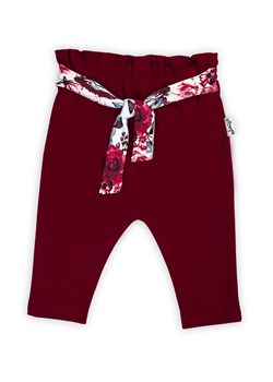 Bawełniany Spodnie  z kwiecistym wzorkiem - bordowe ze sklepu 5.10.15 w kategorii Spodnie i półśpiochy - zdjęcie 169705342