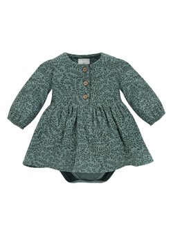 Bawełniana sukienko -  body zielone w listki ze sklepu 5.10.15 w kategorii Body niemowlęce - zdjęcie 169705784