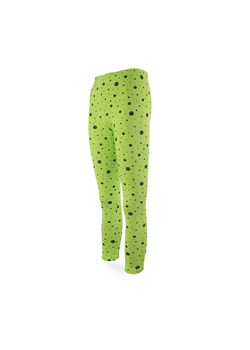 Dziewczęce legginsy zielone z nadrukiem w czarne kropki ze sklepu 5.10.15 w kategorii Spodnie dziewczęce - zdjęcie 169705924