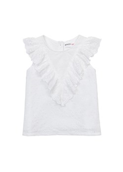 Biała bluzka dziewczęca haftowana z falbanką ze sklepu 5.10.15 w kategorii Koszulki niemowlęce - zdjęcie 169705940