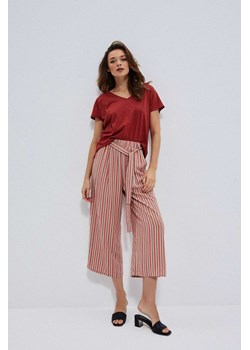 Szerokie spodnie damskie z wiskozy różowe ze sklepu 5.10.15 w kategorii Spodnie damskie - zdjęcie 169706023