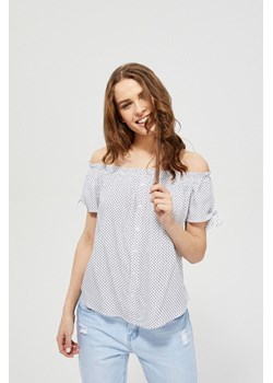 Bluzka damska typu hiszpanka z wzorem biała ze sklepu 5.10.15 w kategorii Bluzki damskie - zdjęcie 169706102