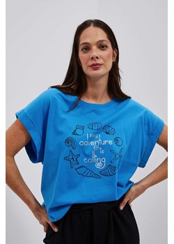 Koszulka damska z nadrukiem niebieska ze sklepu 5.10.15 w kategorii Bluzki damskie - zdjęcie 169706264