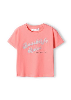 Różowa bluzka dziewczęca bawełniana z napisem ze sklepu 5.10.15 w kategorii Bluzki dziewczęce - zdjęcie 169706273