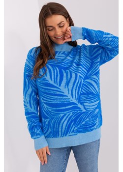 Niebieski damski sweter z golfem z wiskozą ze sklepu 5.10.15 w kategorii Swetry damskie - zdjęcie 169706351