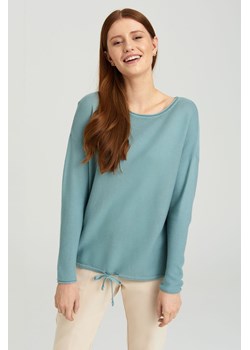 Sweter damski z wiązaniem niebieski ze sklepu 5.10.15 w kategorii Swetry damskie - zdjęcie 169706490