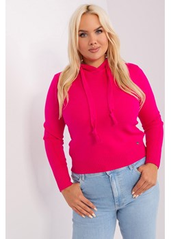 Sweter damski plus size z wiskozą fuksjowy ze sklepu 5.10.15 w kategorii Swetry damskie - zdjęcie 169706714