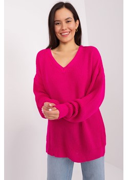 Damski sweter oversize z wełną fuksjowy ze sklepu 5.10.15 w kategorii Swetry damskie - zdjęcie 169706903