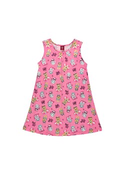 Różowa bawełniana sukienka dziewczęca z nadrukiem ze sklepu 5.10.15 w kategorii Sukienki dziewczęce - zdjęcie 169707160