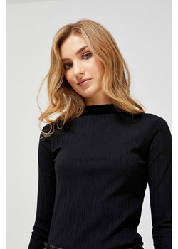 Bluzka dla kobiet z długim rękawem - czarna w prążki ze sklepu 5.10.15 w kategorii Bluzki damskie - zdjęcie 169707170