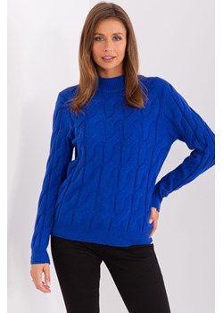 Damski sweter z warkoczami kobaltowy ze sklepu 5.10.15 w kategorii Swetry damskie - zdjęcie 169707322