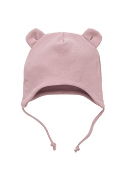 Wiązana czapka niemowlęca bawełniana różowa z uszkami- Hello! ze sklepu 5.10.15 w kategorii Czapki dziecięce - zdjęcie 169707431