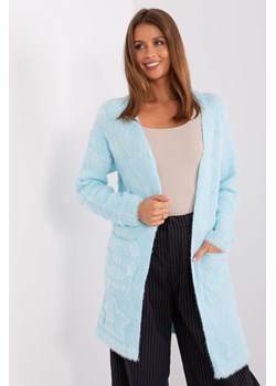 Długi kardigan z kieszeniami jasny niebieski ze sklepu 5.10.15 w kategorii Swetry damskie - zdjęcie 169707494