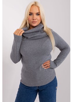 Granatowy sweter plus size z wiskozą ze sklepu 5.10.15 w kategorii Swetry damskie - zdjęcie 169707512