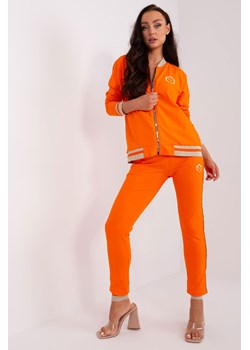 Pomarańczowy komplet dresowy z bawełny ze sklepu 5.10.15 w kategorii Dresy damskie - zdjęcie 169707574