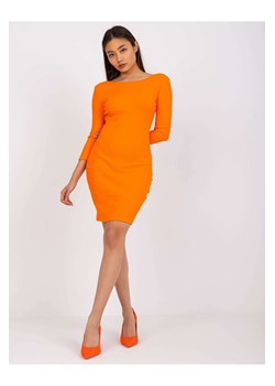 Pomarańczowa sukienka ze zdobieniem na plecach ze sklepu 5.10.15 w kategorii Sukienki - zdjęcie 169707582