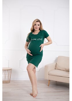 Bawełniana koszlula nocna dla kobiet w ciąży i karmiących - zielona ze sklepu 5.10.15 w kategorii Bielizna ciążowa - zdjęcie 169707640