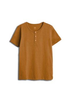 Brązowy dzianinowy t-shirt z guziczkami - unisex - Limited Edition ze sklepu 5.10.15 w kategorii T-shirty chłopięce - zdjęcie 169707644