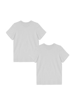 Bawełniany t -shirt męski z okrągłym dekoltem - 2 pak - białe ze sklepu 5.10.15 w kategorii T-shirty męskie - zdjęcie 169707694