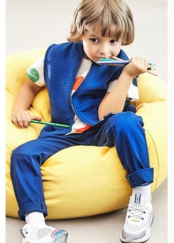 Granatowe klasyczne spodnie slim fit dla chłopca ze sklepu 5.10.15 w kategorii Spodnie chłopięce - zdjęcie 169707883