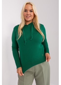Sweter damski plus size z wiskozą ciemny zielony ze sklepu 5.10.15 w kategorii Swetry damskie - zdjęcie 169707891