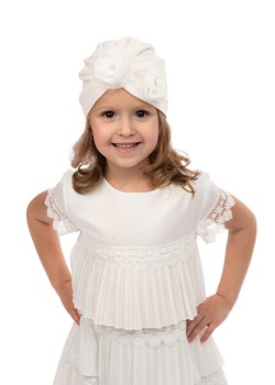 Czapka dziewczęca biała-turban BRIANA - bis ze sklepu 5.10.15 w kategorii Czapki dziecięce - zdjęcie 169708121
