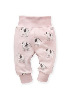 Spodnie dresowe różowe w słoniki Wild Animals- szeroki pas ze sklepu 5.10.15 w kategorii Spodnie i półśpiochy - zdjęcie 169708301
