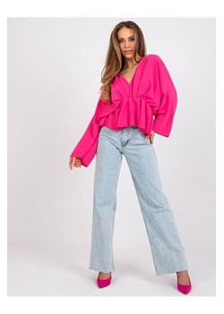 Elegancka bluzka damska z marszczeniami - różowa ze sklepu 5.10.15 w kategorii Bluzki damskie - zdjęcie 169708514