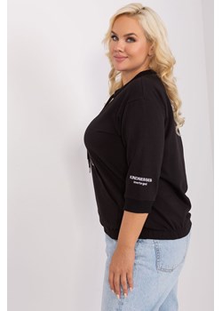Bluzka plus size ze ściągaczem czarny ze sklepu 5.10.15 w kategorii Bluzki damskie - zdjęcie 169708753
