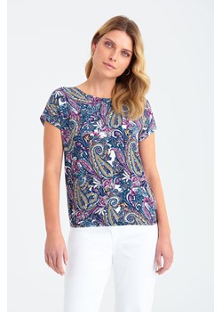 T-shirt damski z wiskozy we wzorki ze sklepu 5.10.15 w kategorii Bluzki damskie - zdjęcie 169708762