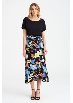 Długa kopertowa spódnica damska w kwiaty ze sklepu 5.10.15 w kategorii Spódnice - zdjęcie 169708802
