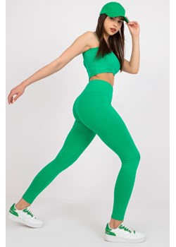 Leginsy damskie z gumką w pasie - zielone ze sklepu 5.10.15 w kategorii Spodnie damskie - zdjęcie 169708834