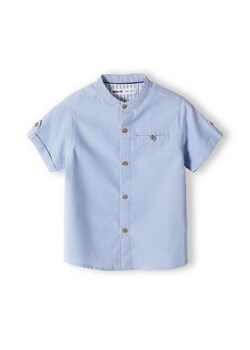 Niebieska koszula bawełniana niemowlęca z krótkim rękawem ze sklepu 5.10.15 w kategorii Koszule chłopięce - zdjęcie 169709003