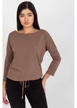 Brązowa codzienna bluzka basic z bawełny Fiona ze sklepu 5.10.15 w kategorii Bluzki damskie - zdjęcie 169709053