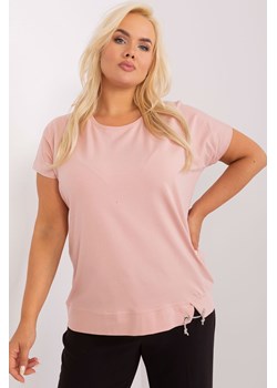 Jasnoróżowa damska bluzka plus size z bawełny ze sklepu 5.10.15 w kategorii Bluzki damskie - zdjęcie 169709133