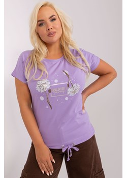 Jasnofioletowa bawełniana bluzka plus size ze sklepu 5.10.15 w kategorii Bluzki damskie - zdjęcie 169709222