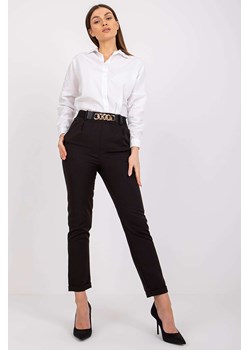 Eleganckie spodnie  damskie z gumką w pasie - czarne ze sklepu 5.10.15 w kategorii Spodnie damskie - zdjęcie 169709242