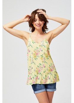 Bluzka damska na ramiączkach z ozdobną falbaną w kwiaty żółta ze sklepu 5.10.15 w kategorii Bluzki damskie - zdjęcie 169709554
