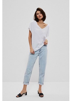 Koszula damska nierozpinana z wiskozy z krótkim rękawem biała ze sklepu 5.10.15 w kategorii Bluzki damskie - zdjęcie 169709982