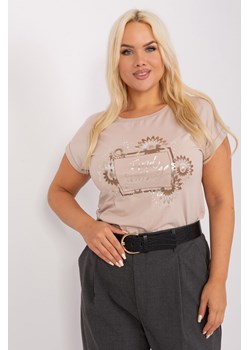 Bawełniana bluzka plus size beżowy ze sklepu 5.10.15 w kategorii Bluzki damskie - zdjęcie 169710090
