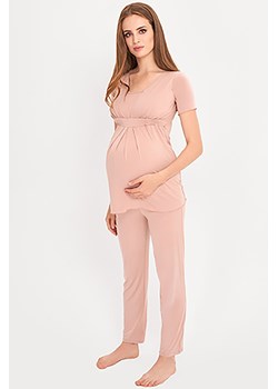 Dwuczęściowa piżama damska ciążowa - różowa ze sklepu 5.10.15 w kategorii Bielizna ciążowa - zdjęcie 169710142