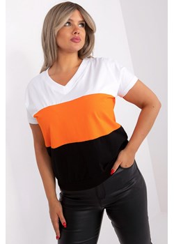 Biało-czarna bluzka damska plus size z bawełny ze sklepu 5.10.15 w kategorii Bluzki damskie - zdjęcie 169710243