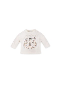 Bawełniana bluzka z długim rękawem tygrysem - beżowa ze sklepu 5.10.15 w kategorii Kaftaniki i bluzki - zdjęcie 169710270
