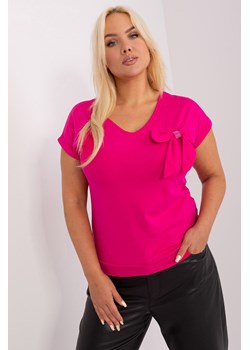 Bluzka plus size z kokardą fuksjowy ze sklepu 5.10.15 w kategorii Bluzki damskie - zdjęcie 169710422