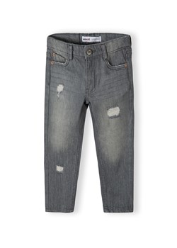 Szare spodnie jeansowe z przetarciami dla chłopca - Minoti ze sklepu 5.10.15 w kategorii Spodnie chłopięce - zdjęcie 169710751