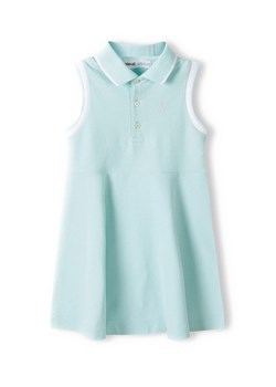 Błękitna sukienka polo na ramiączkach dla dziewczynki ze sklepu 5.10.15 w kategorii Sukienki dziewczęce - zdjęcie 169710882